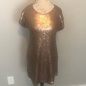 NWOT Copper sequin mini dress M